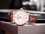 Perfect Replica Patek Philippe White Index Dial Rose Gold Bezel 40mm Watch 8215